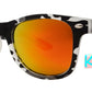 4567 Camo RV - Kids Classic Horn Rimmed Camo Print Sunglasses with Color Mirrored Lens