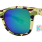 4567 Camo RV - Kids Classic Horn Rimmed Camo Print Sunglasses with Color Mirrored Lens