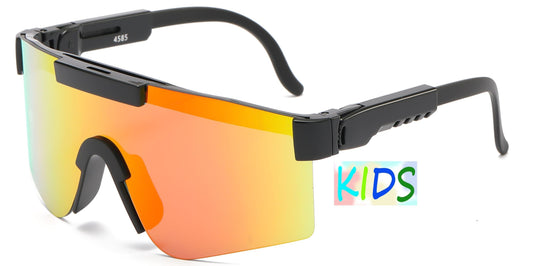 4585 - Kids Sport One shield Sunglasses with Color Mirrored Lens