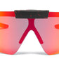 4586 - Kids Sport One Piece Flip Up Lens Shield Sunglasses with Color Mirrored Lens