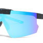 4586 - Kids Sport One Piece Flip Up Lens Shield Sunglasses with Color Mirrored Lens