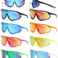 4587 - Kids Sport One Piece shield Sunglasses with Color Mirrored Lens