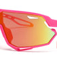 4587 - Kids Sport One Piece shield Sunglasses with Color Mirrored Lens