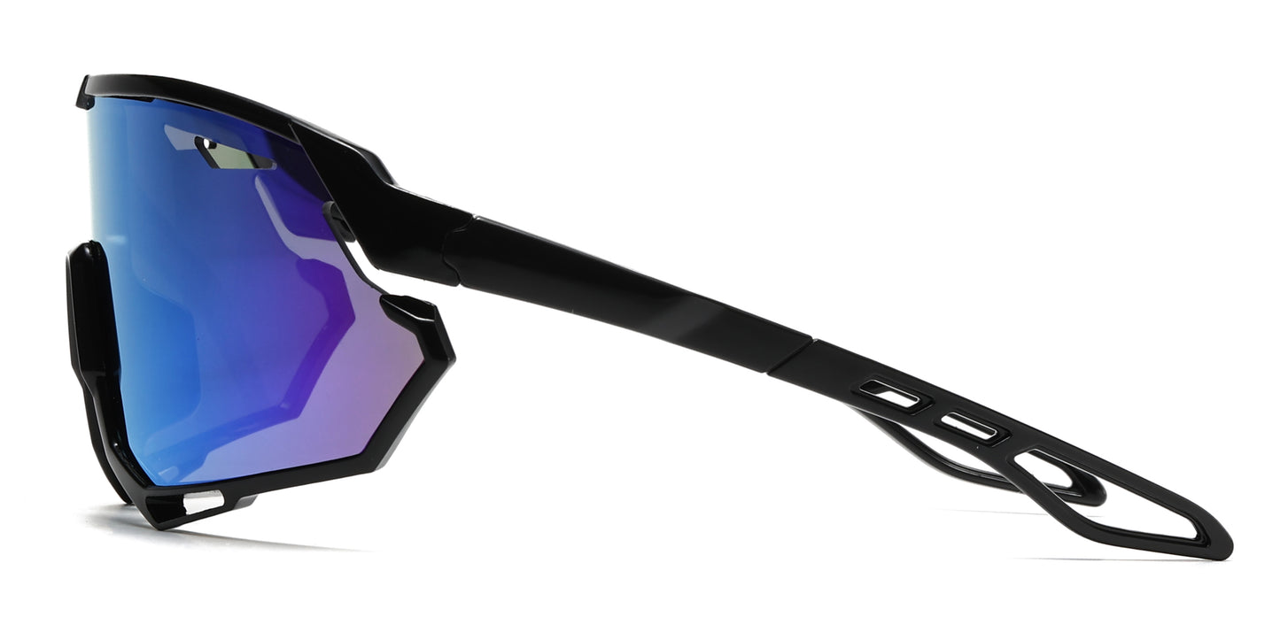 4587 - Kids Sport One Piece shield Sunglasses with Color Mirrored Lens