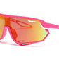 4587 - Kids Sport One Piece shield Sunglasses with Color Mirrored Lens