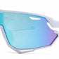 4587 - Kids Sport One Piece shield Sunglasses with Color Mirrored Lens