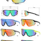 4589 - Kids Sport One Piece Shield Plastic Sunglasses with Color Mirrored Lens