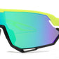 4589 - Kids Sport One Piece Shield Plastic Sunglasses with Color Mirrored Lens