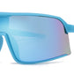 4590 - Kids Sport One Piece Shield Plastic Sunglasses with Color Mirrored Lens