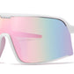 4590 - Kids Sport One Piece Shield Plastic Sunglasses with Color Mirrored Lens