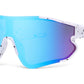 4592 - Kids Semi Rimless Color Mirror One Piece Shield Sports Kids Plastic Sunglasses