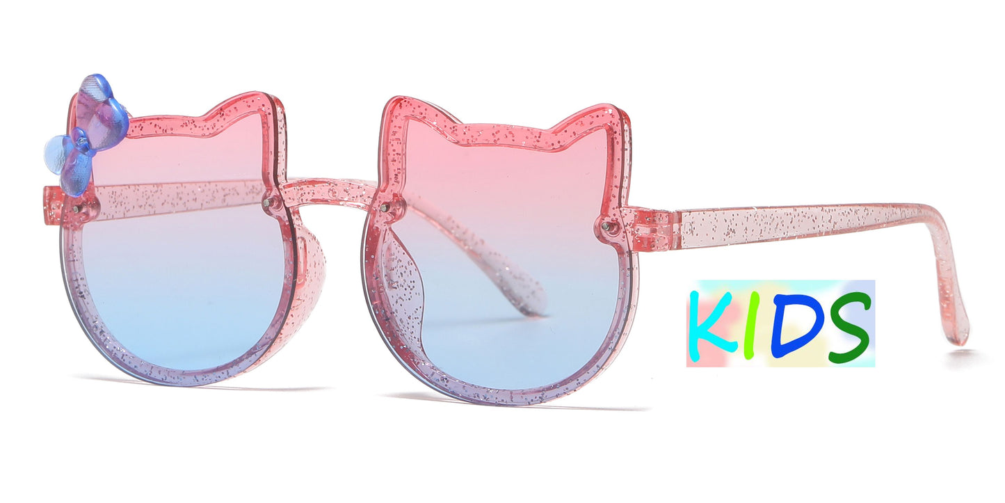 4905 - Kids Cat Shape Plastic Sunglasses