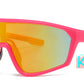 4906 - Kids Sport One Piece Shield Plastic Sunglasses with Color Mirrored Lens