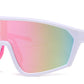 4906 - Kids Sport One Piece Shield Plastic Sunglasses with Color Mirrored Lens