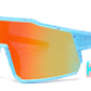 4908 - Kids Sport One Piece Shield Plastic Sunglasses with Color Mirrored Lens