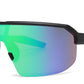 4909 - Kids Semi Rimless Color Mirror One Piece Shield Lens Sports Plastic Sunglasses