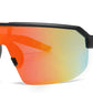 4909 - Kids Semi Rimless Color Mirror One Piece Shield Lens Sports Plastic Sunglasses