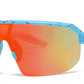 4909 - Kids Semi Rimless Color Mirror One Piece Shield Lens Sports Plastic Sunglasses