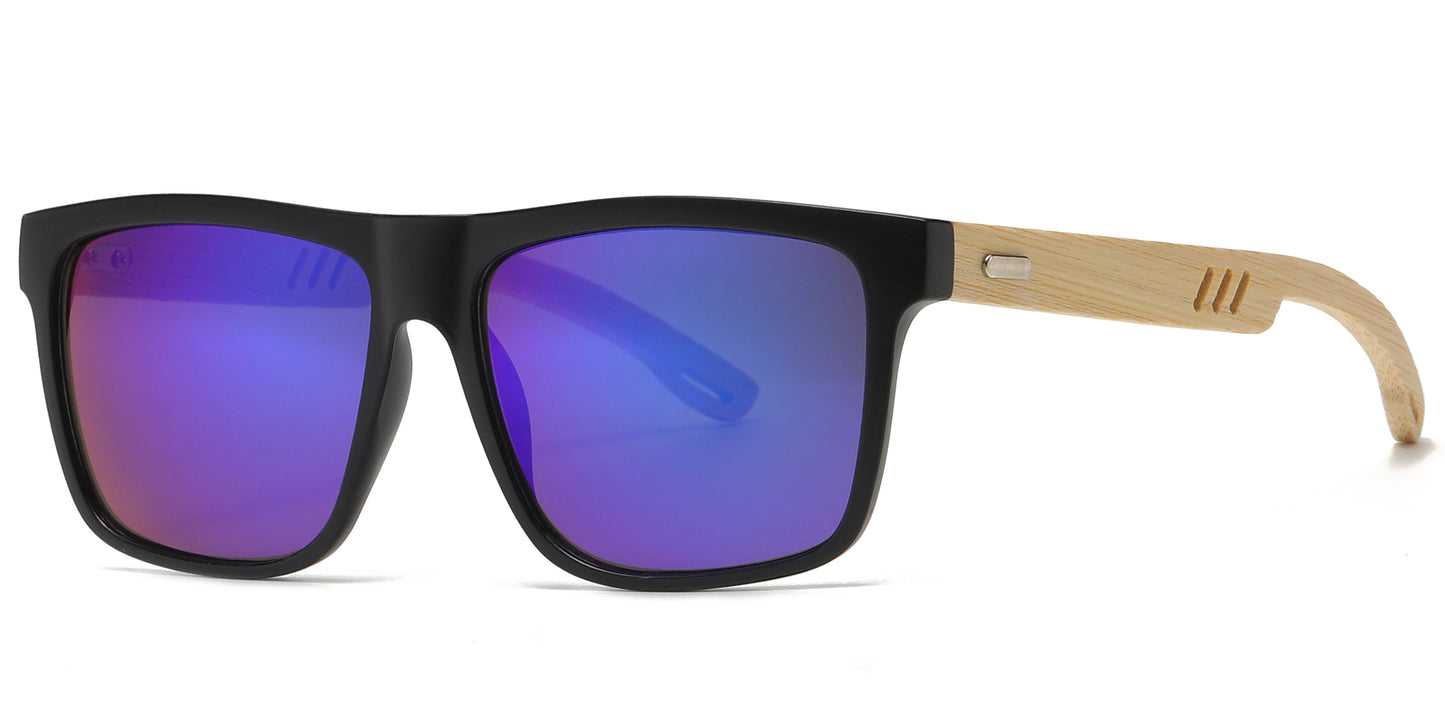 5210 Bamboo - Square Frame Bamboo Sunglasses