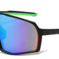 5228 - Plastic Flat Top One Piece Sports Rimless Sunglasses