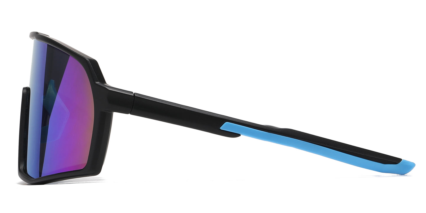 5228 - Plastic Flat Top One Piece Sports Rimless Sunglasses