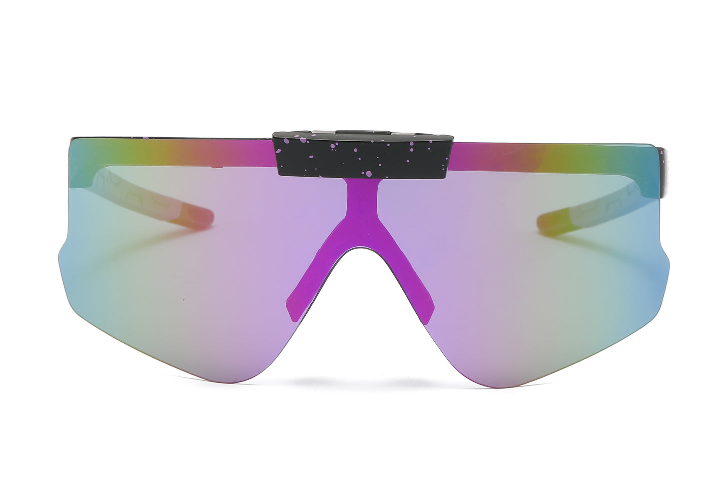 5229 - Plastic Flat Top One Piece Sports Rimless Sunglasses
