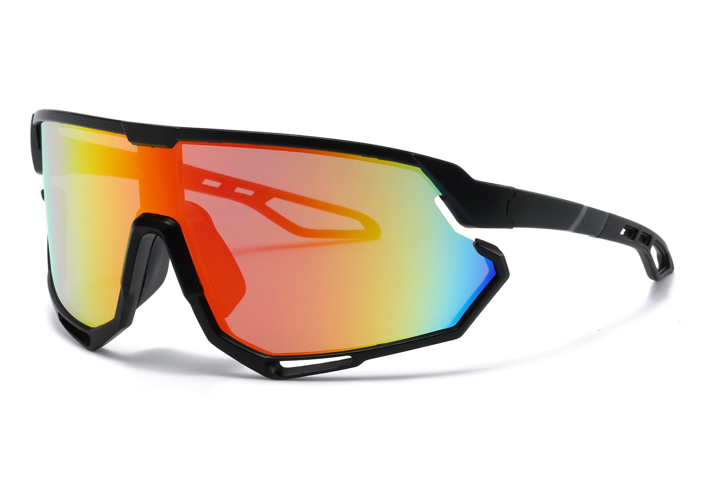 5231 - Plastic Sports Sunglasses with Color Mirror Lens