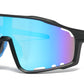 5238 - One Piece Lens Plastic Shield Sunglasses with Color Mirrored Lens