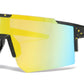 5239 - Semi Rimless Color Mirror One Piece Shield Lens Sports Sunglasses