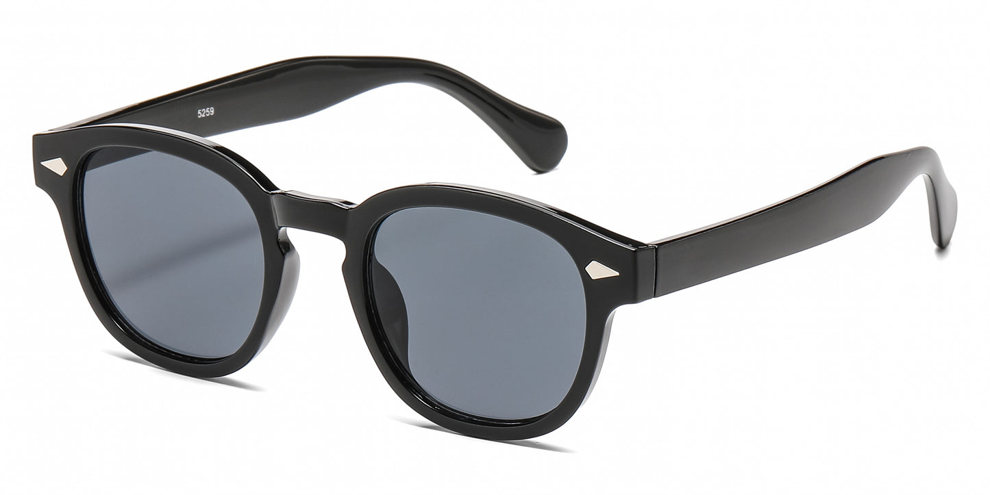 5259 - Round Frame with Key Hole Bridge Plastic Sunglasses