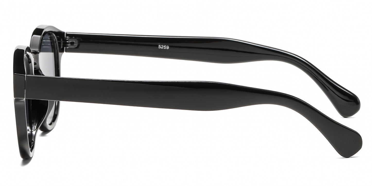 5259 - Round Frame with Key Hole Bridge Plastic Sunglasses