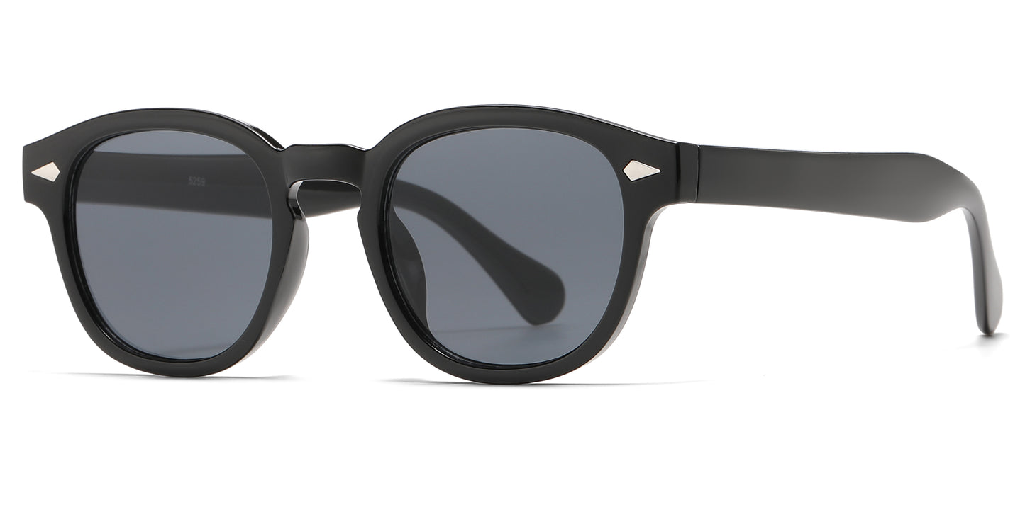 5259 - Round Frame with Key Hole Bridge Plastic Sunglasses