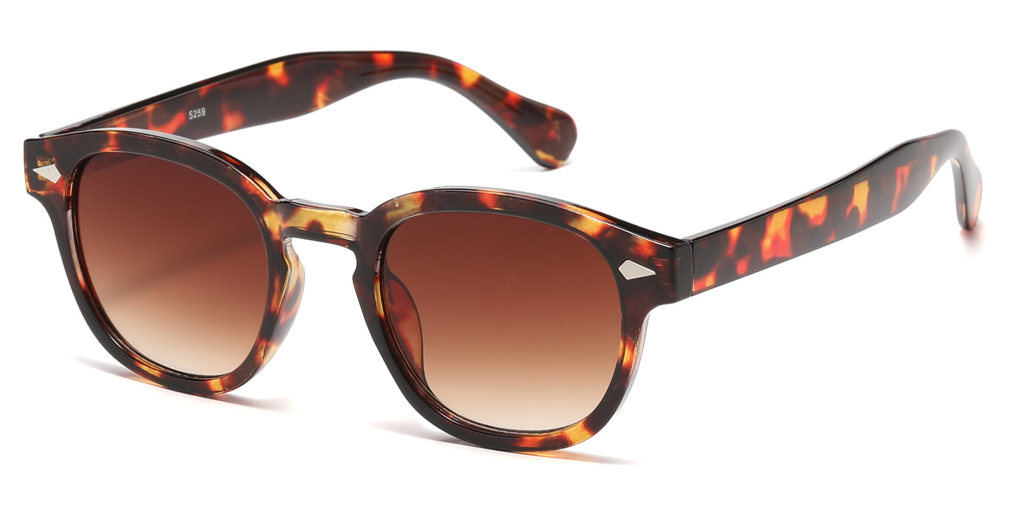 5259 - Round Frame with Key Hole Bridge Plastic Sunglasses