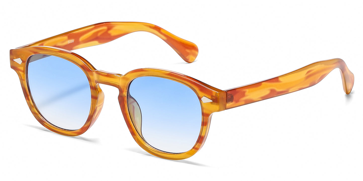 5259 - Round Frame with Key Hole Bridge Plastic Sunglasses