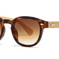 5259 Bamboo - Round Plastic Frame with Key Hole Bamboo Temple Sunglasses