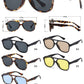 5264 - Flat Top Aviator Plastic Sunglasses