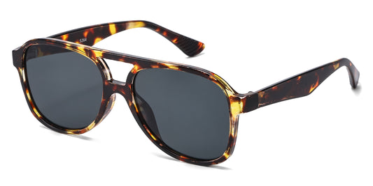 5264 - Flat Top Aviator Plastic Sunglasses