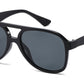 5264 - Flat Top Aviator Plastic Sunglasses