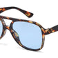 5264 - Flat Top Aviator Plastic Sunglasses