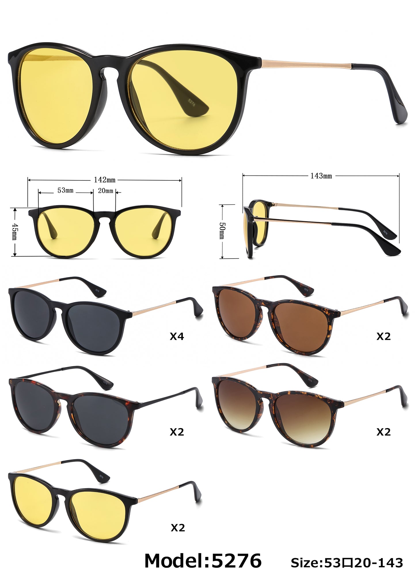 5276 - Fashion Plastic Round Key Hole Sunglasses