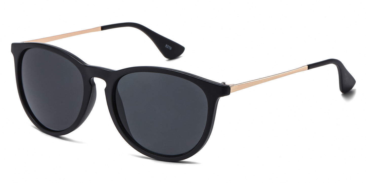 PL 7823 A - Round Frame with Key Hole Bridge Plastic Polarized Sunglasses