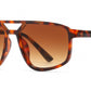 5277 - Rectangular Aviator with Brow Bar Plastic Sunglasses