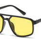 5277 - Rectangular Aviator with Brow Bar Plastic Sunglasses
