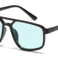 5277 - Rectangular Aviator with Brow Bar Plastic Sunglasses