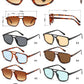5277 - Rectangular Aviator with Brow Bar Plastic Sunglasses