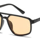 5277 - Rectangular Aviator with Brow Bar Plastic Sunglasses