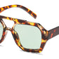 5278 - Hexagonal Fashion Brow Bar Plastic Sunglasses