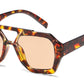 5278 - Hexagonal Fashion Brow Bar Plastic Sunglasses