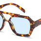 5278 - Hexagonal Fashion Brow Bar Plastic Sunglasses
