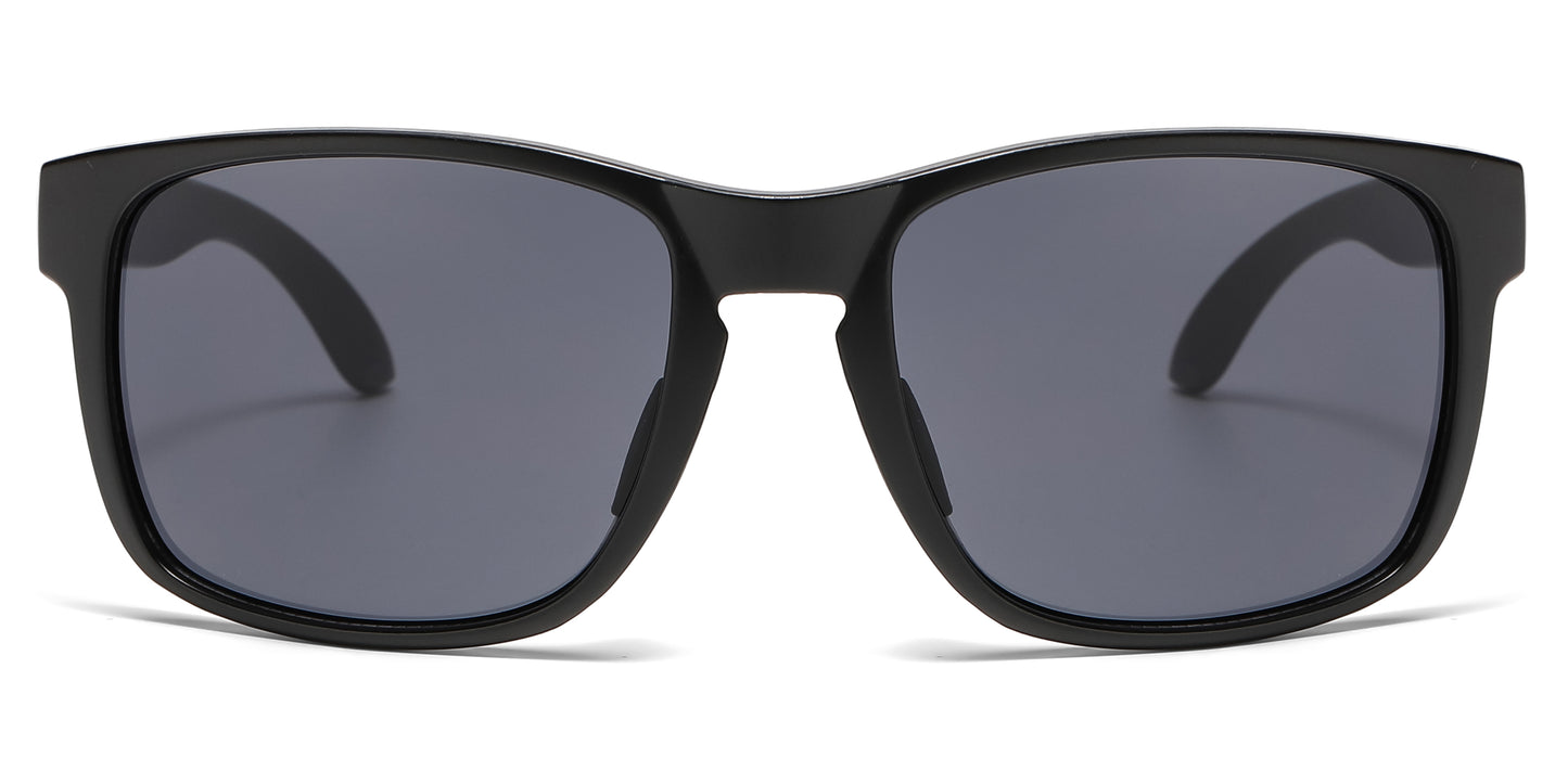 5280 - Squared Sports with Keyhole Bridge Plastic Sunglasses